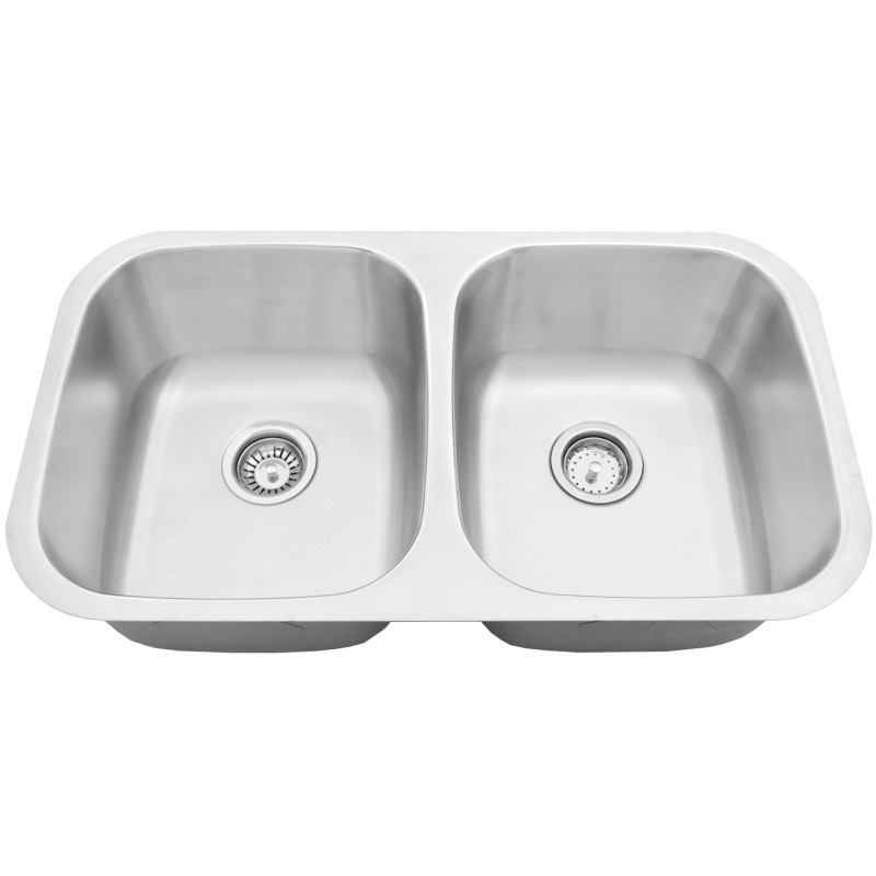 Stainless Steel Double Sink - 32" x 18" x 9" - 50/50